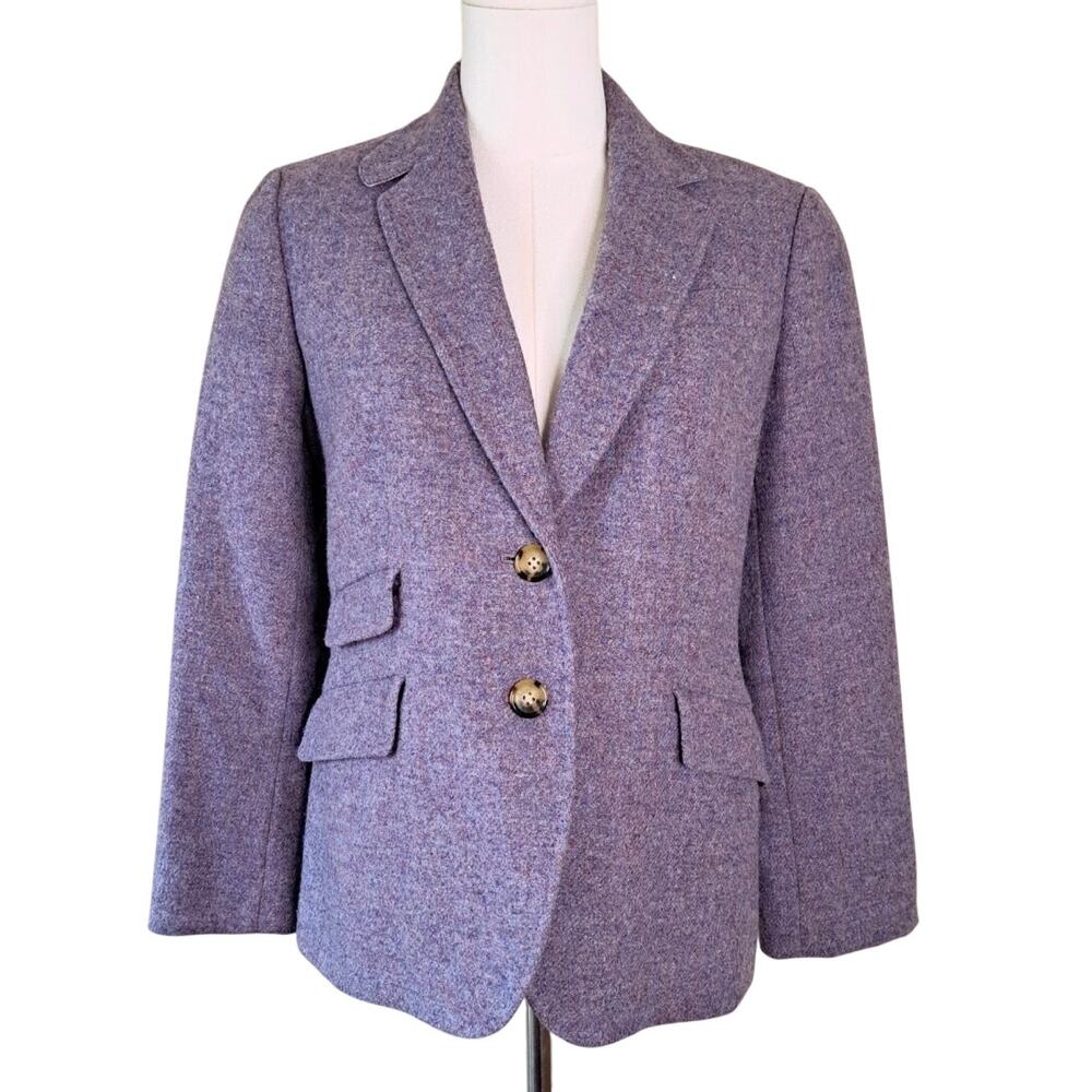 Talbots Petites Wool Blend Peplum Back Blazer Jacket Lavender Purple Size 6P